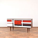 Mid-Century Walnut Sideboard with Hand-Painted Pattern, 1960s.