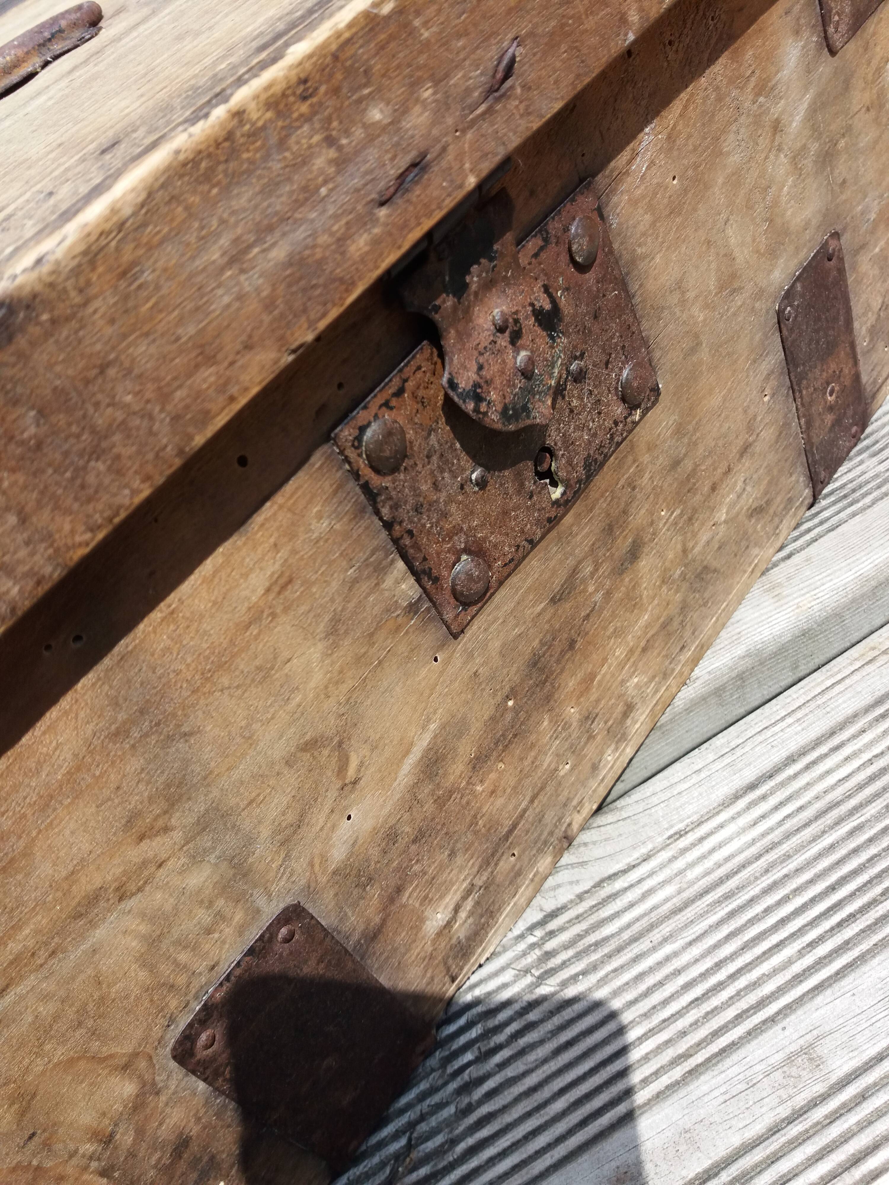Old wooden box chest