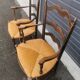 Pair of blackened wood armchairs