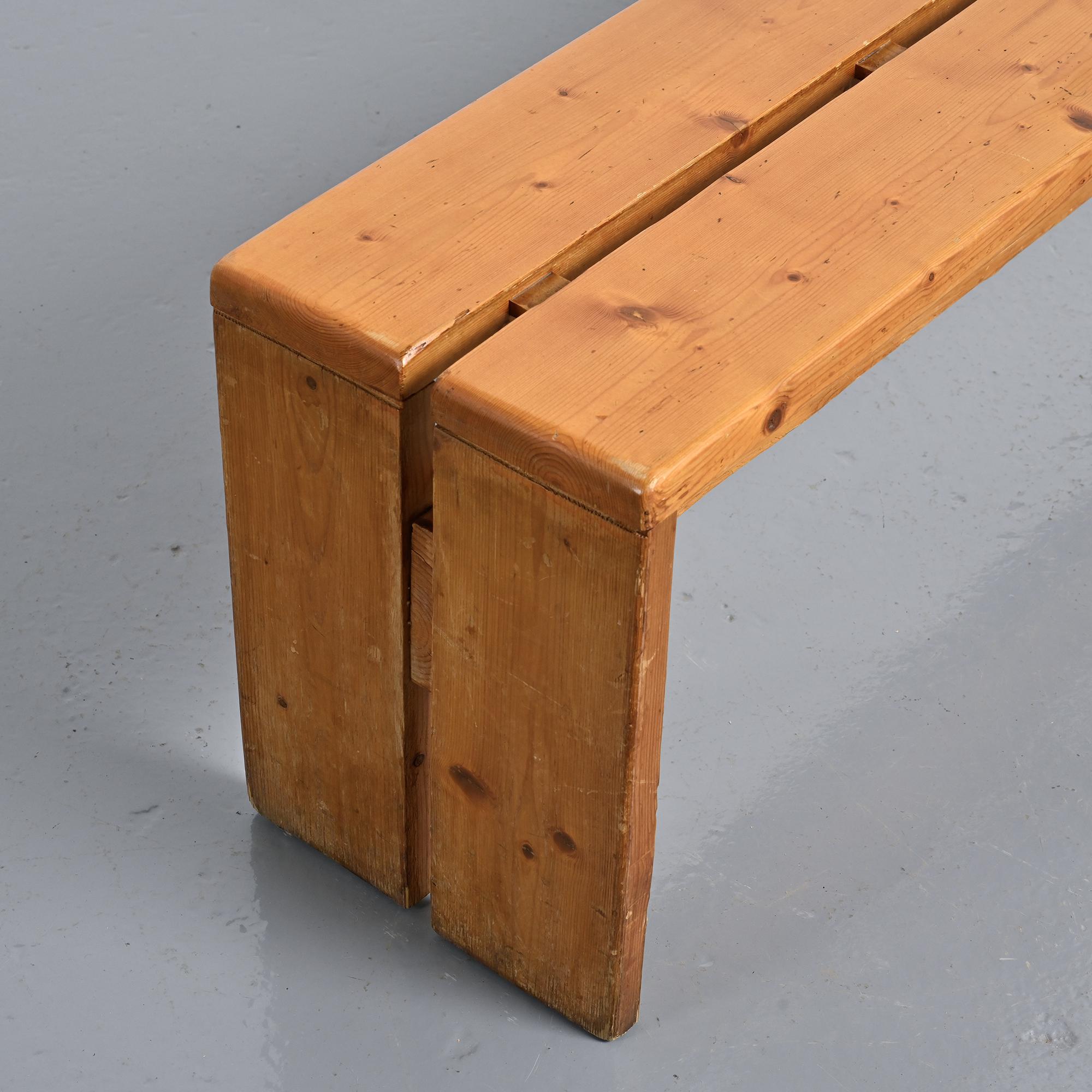 Banc en pin massif, Les Arcs, circa 1973