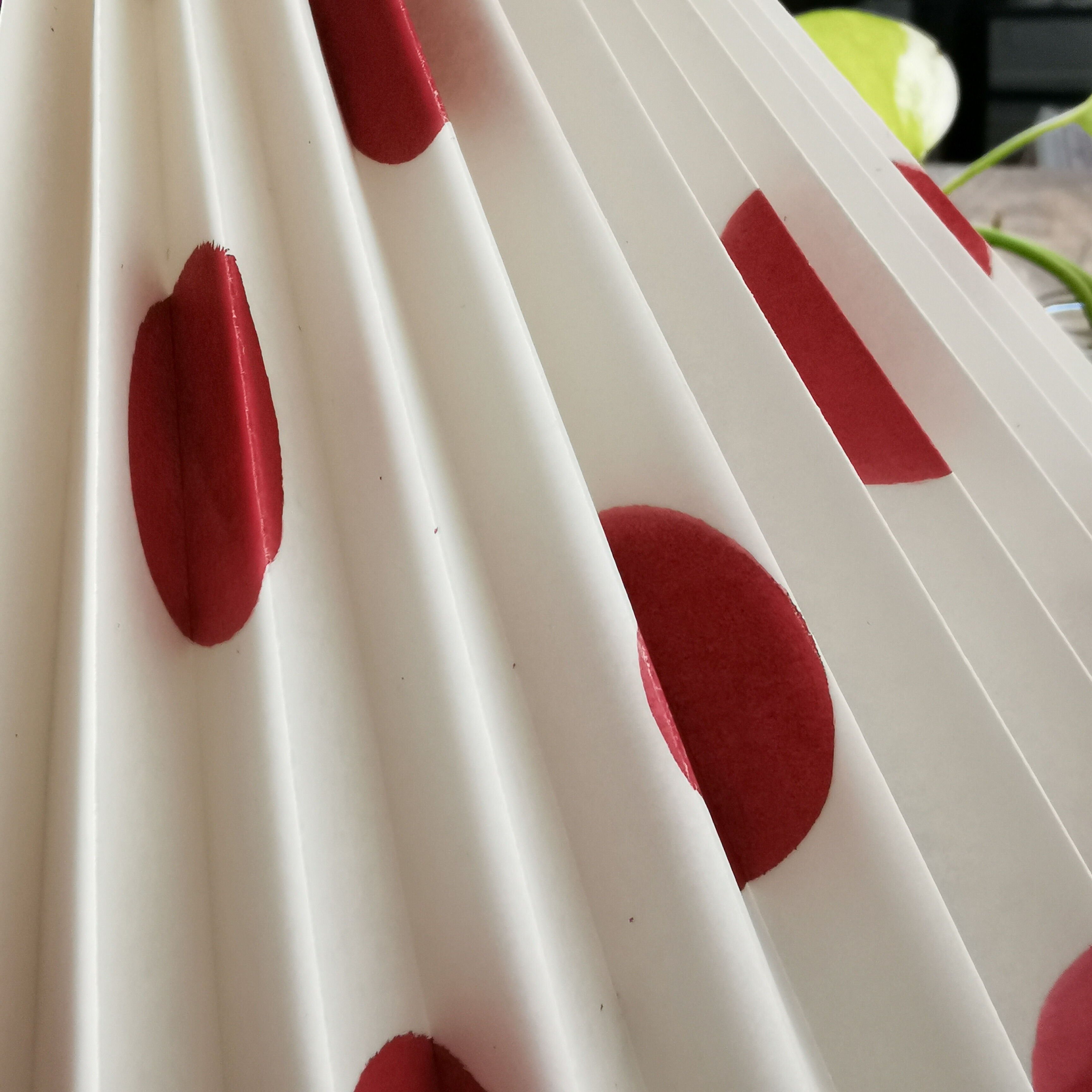 Pair of pink lamps with pleated shades