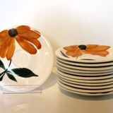 Service à café Tournesols complet en faïence de Gien