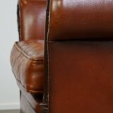 Classic brown sheepskin armchair