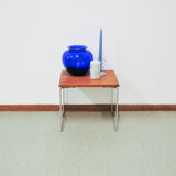 Vintage small teak table metal frame