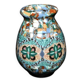 Art deco vallauris mixed earth vase by jean gerbino 1930