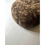 Short velvet pouf with liberty flowers, Ligne Roset 1970
