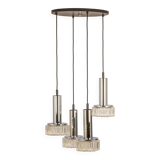 Large glass cascade chandelier designed for Staff Leuchten, Germany, 1970s.