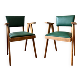 Paire de fauteuils bridge