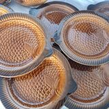 French ceramic dinnerware and plates set sarraguemines 1970s