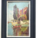 Barge on Lake Como, oil on panel, R. Corvisy, 20th century