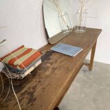 Solid oak work table console 220cm