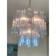 Lustre contemporain en verre de Murano « Tronchi » bleu ciel de style Venini