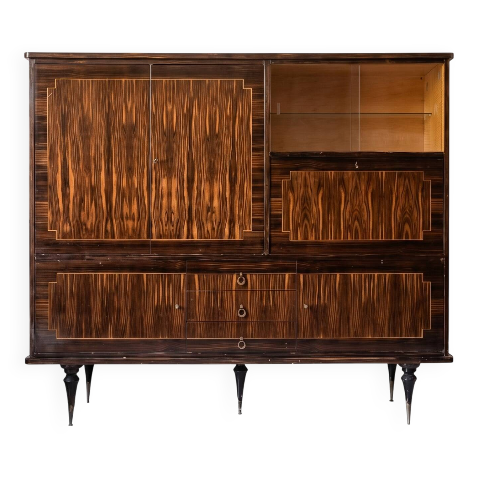 Art Deco style wooden display cabinet