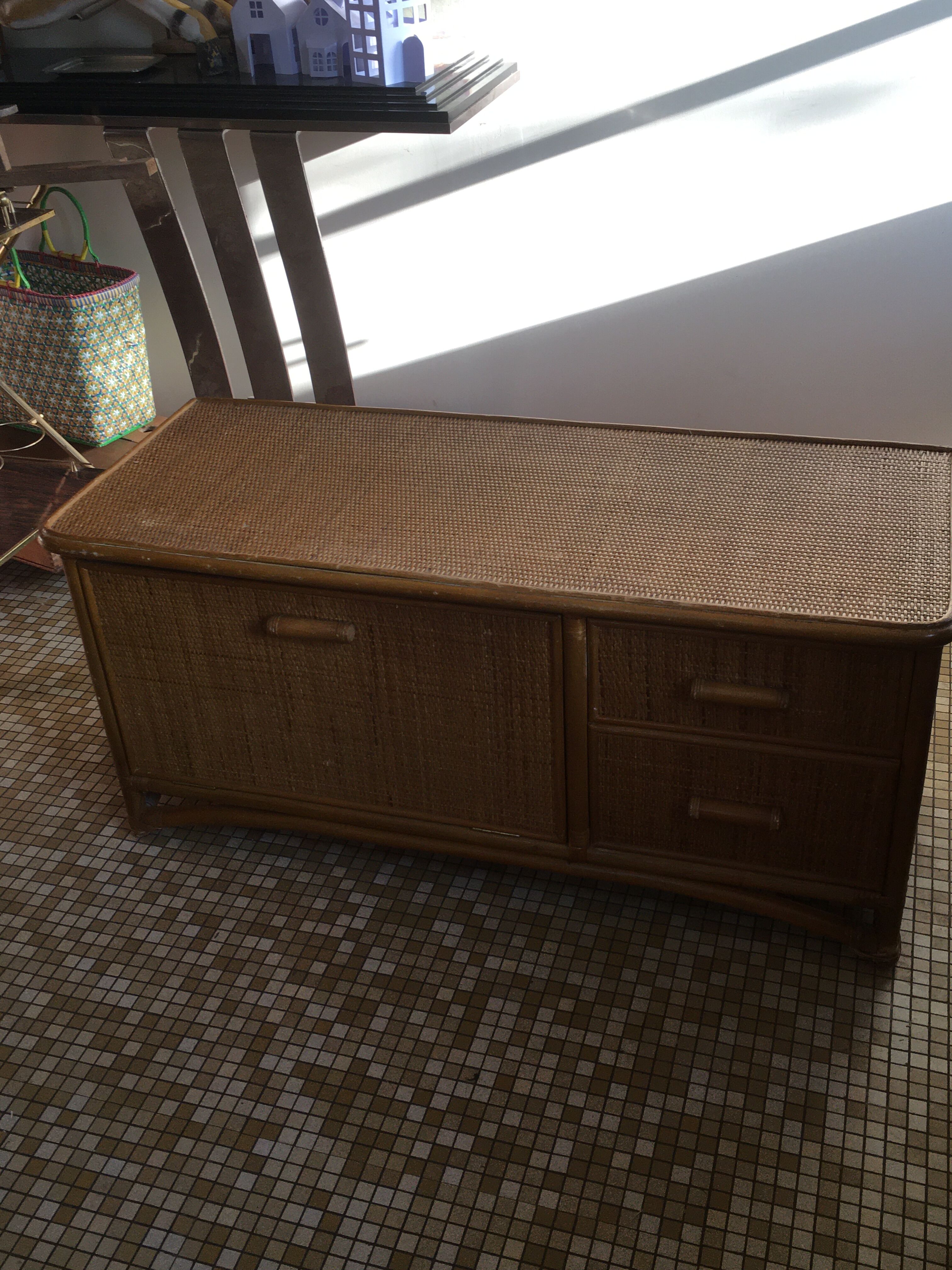 Low rattan furniture
