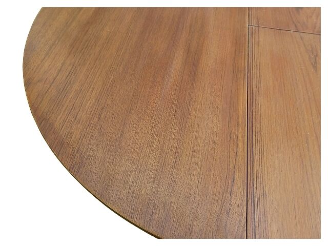 Vintage Scandinavian teak dining round table 60s