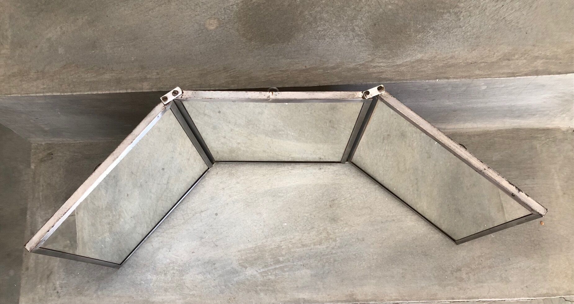 Triptych barber mirror 73x30cm