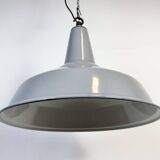 Large Industrial British Grey Enamel Pendant Lamp from Benjamin, 1960s