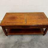 Coffee table with 2 drawers in solid wood.