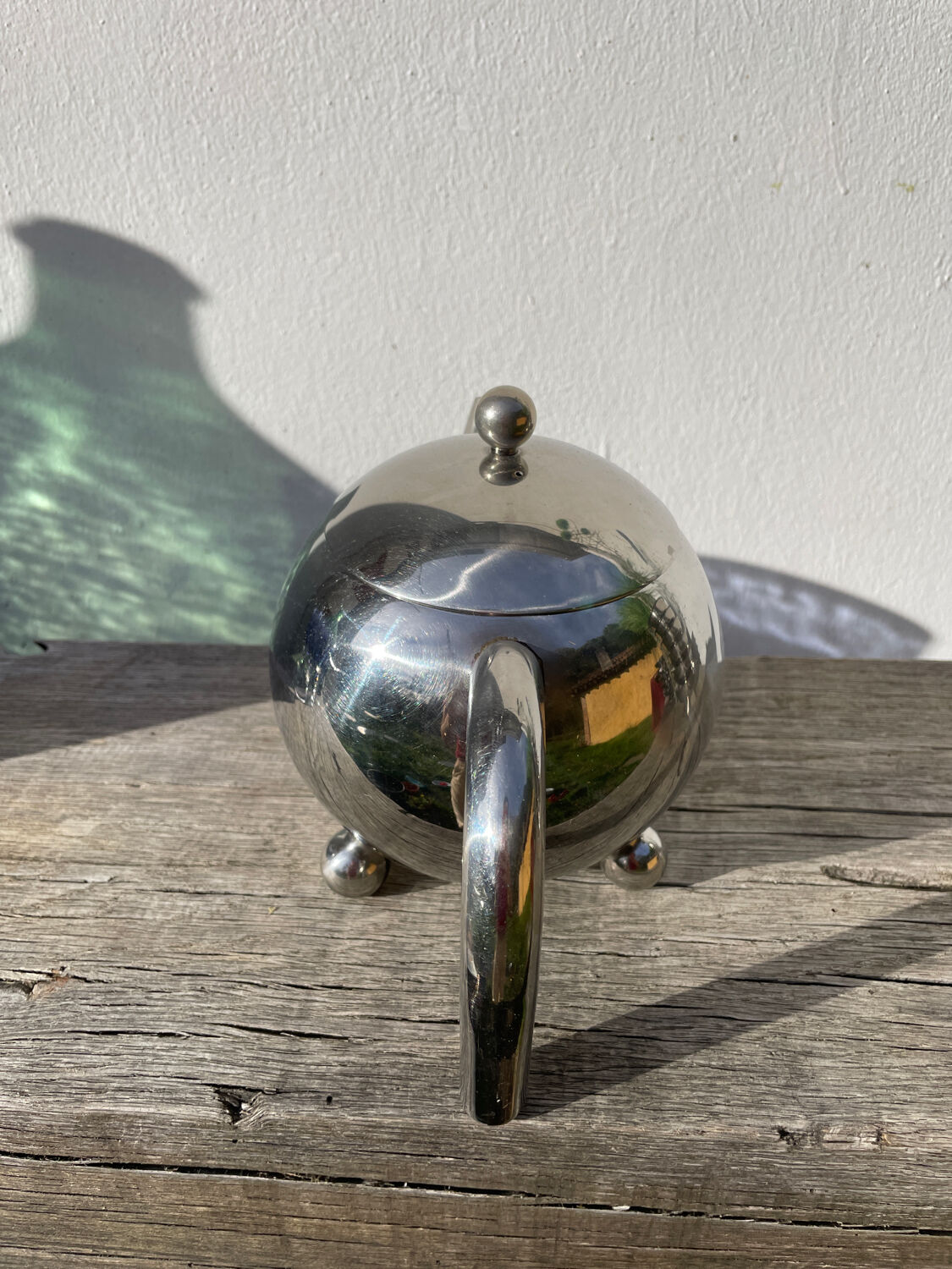 1960s Atomic Stainless Steel Teapot