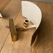 Pair of gilded brass and varnish sconces from SCE circa 1980