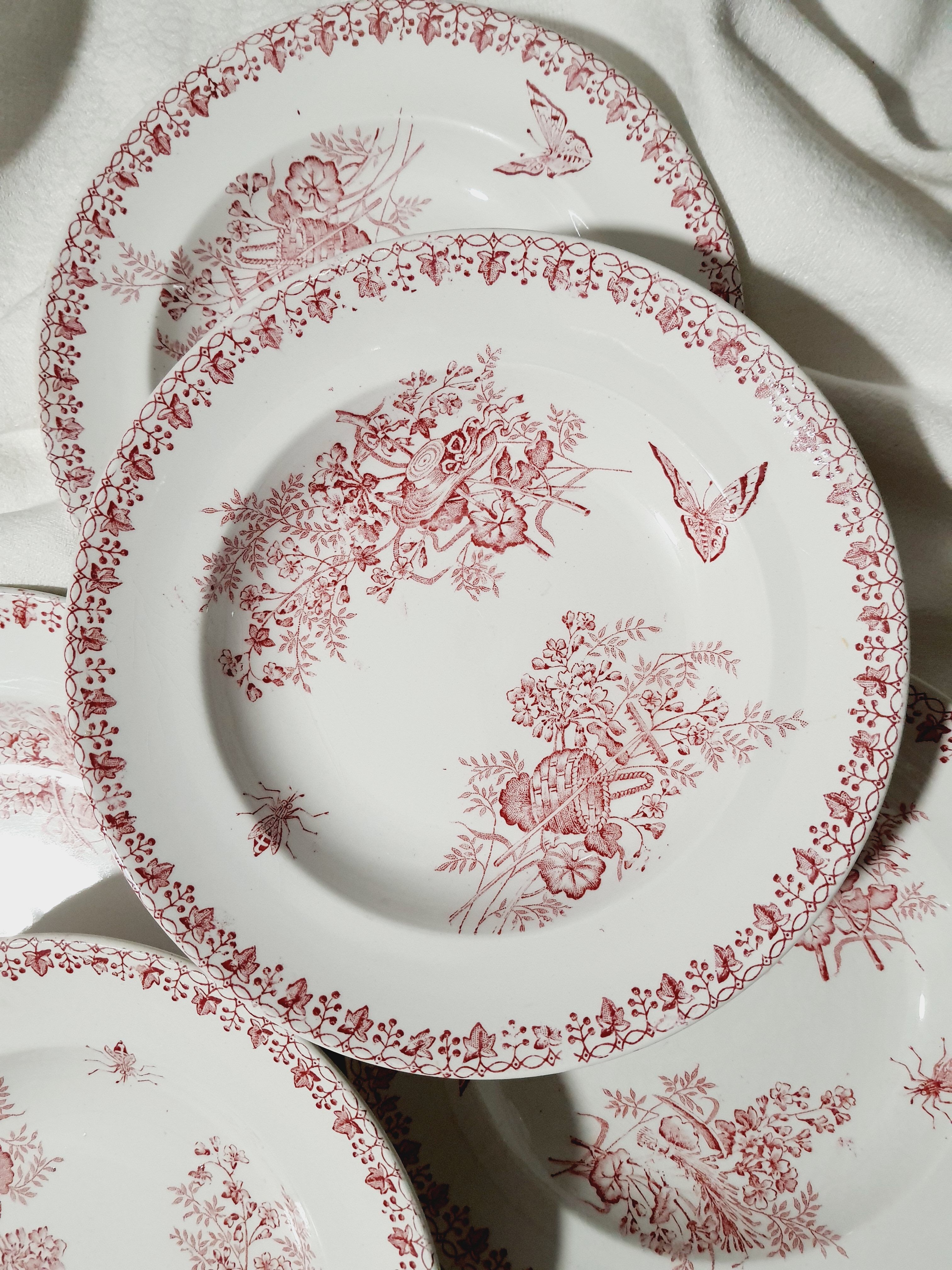 Lot of 6 hollow plates Onnaing Iron Land Model Harvest