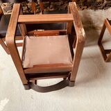 6 black chairs by Gunther Hoffstead for Uniflex - 1960's