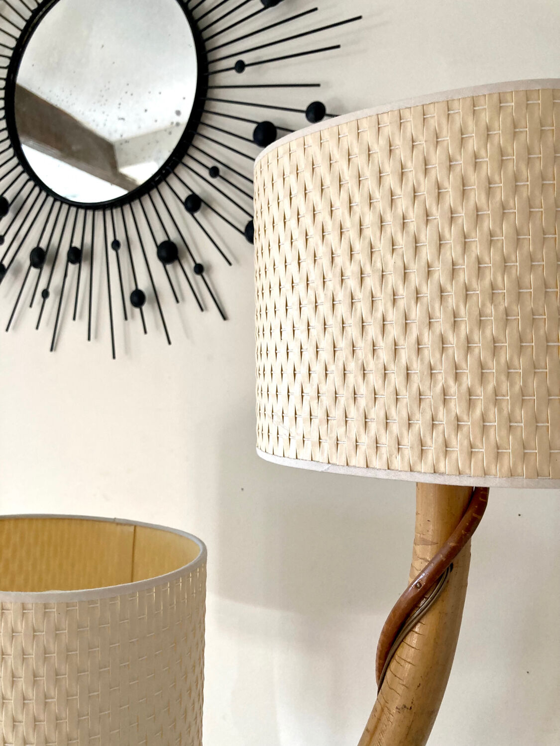 Rattan floor lamp