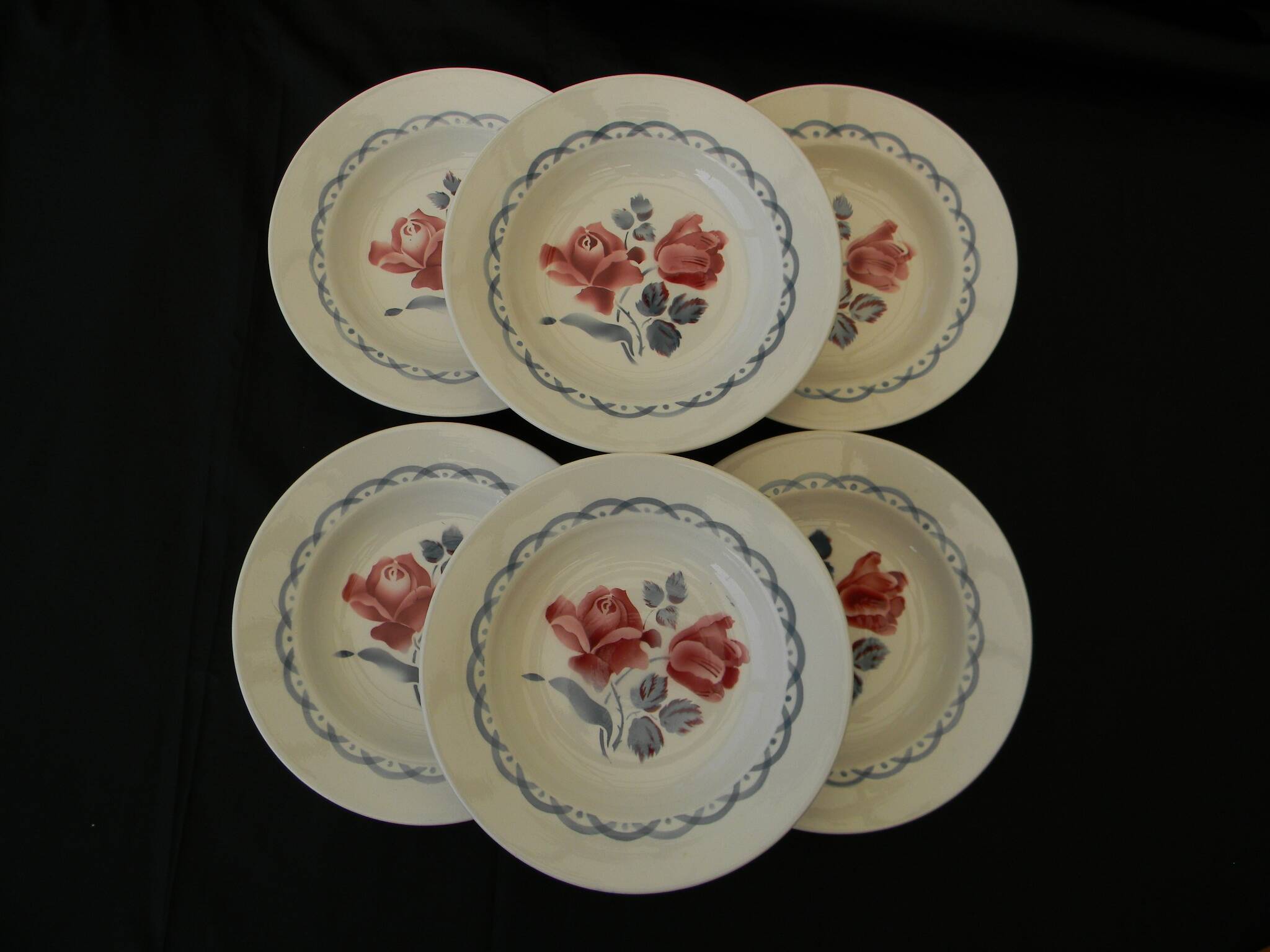 6 deep plates in earthenware digoin sarreguemines. model cannes.