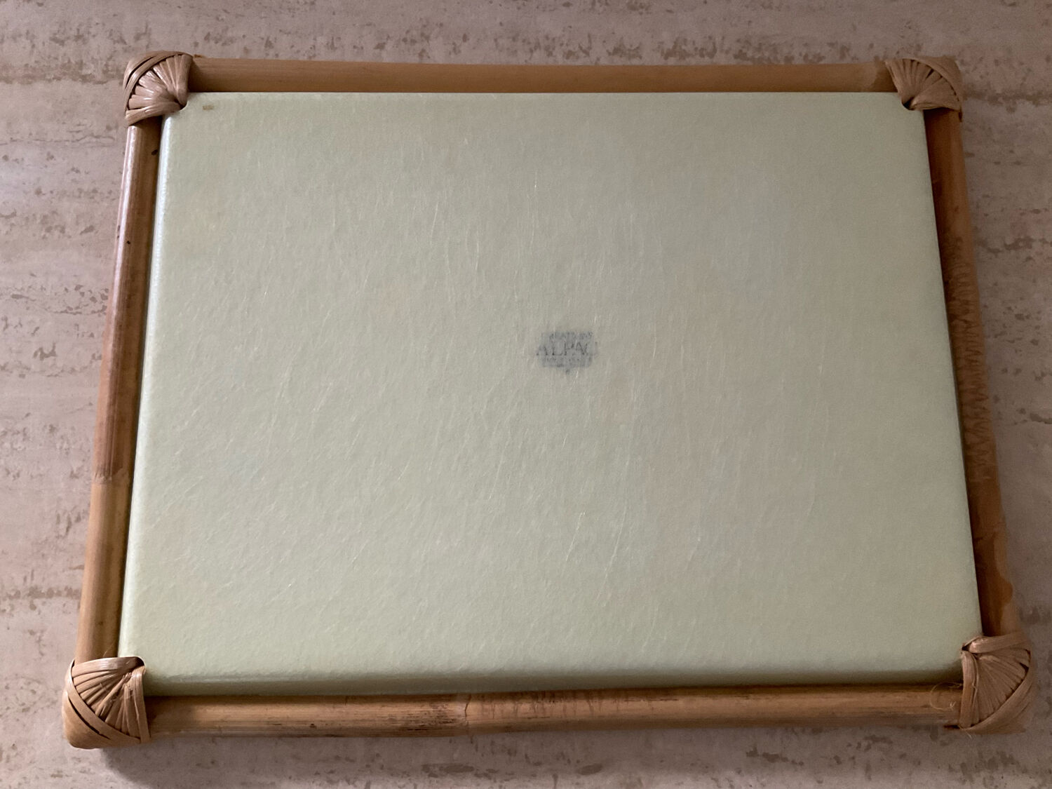 Vintage alpac tray in fiberglass and rattan