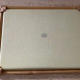 Plateau vintage alpac en fibre de verre et rotin