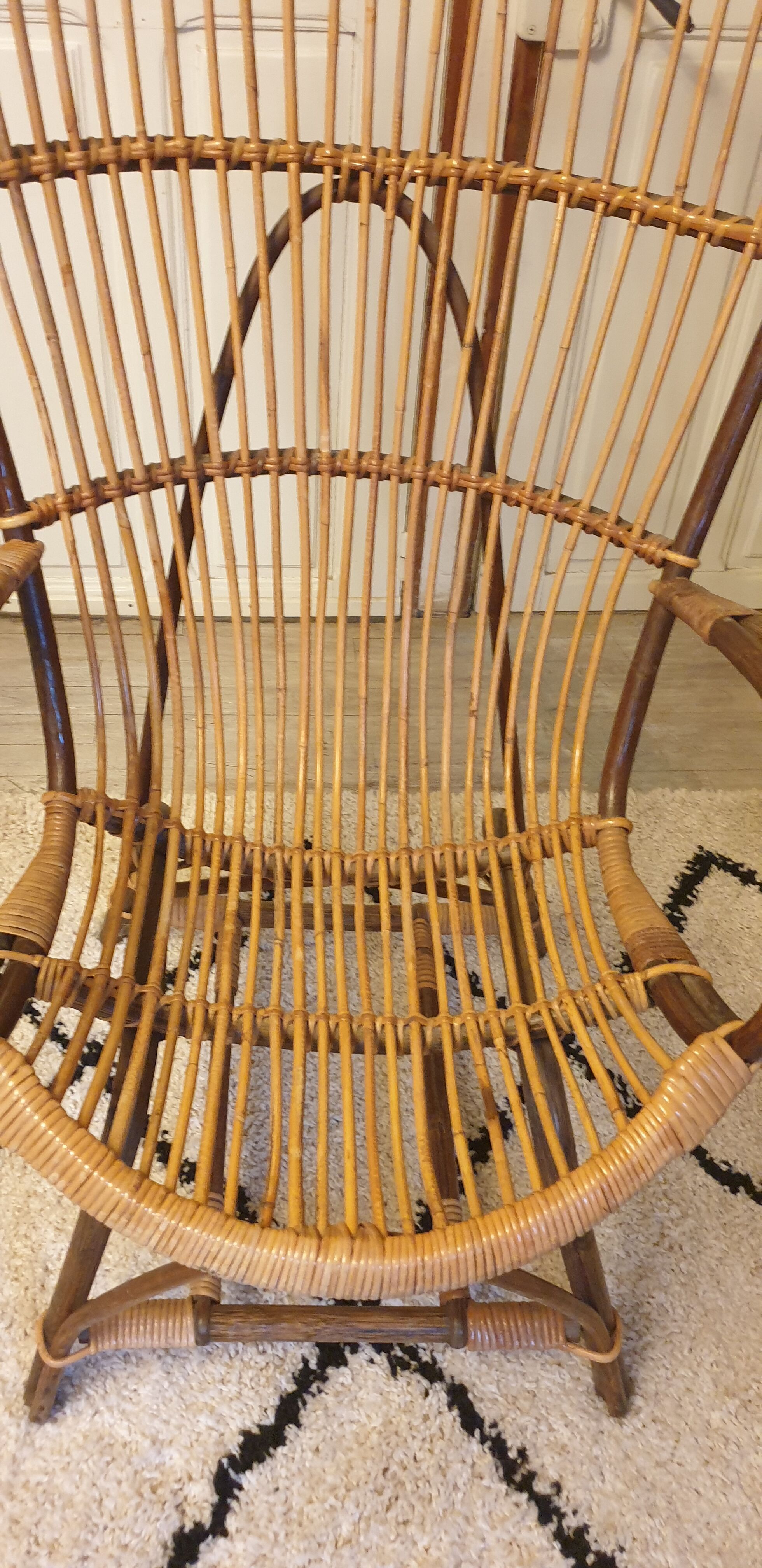 Pair of rattan armchairs