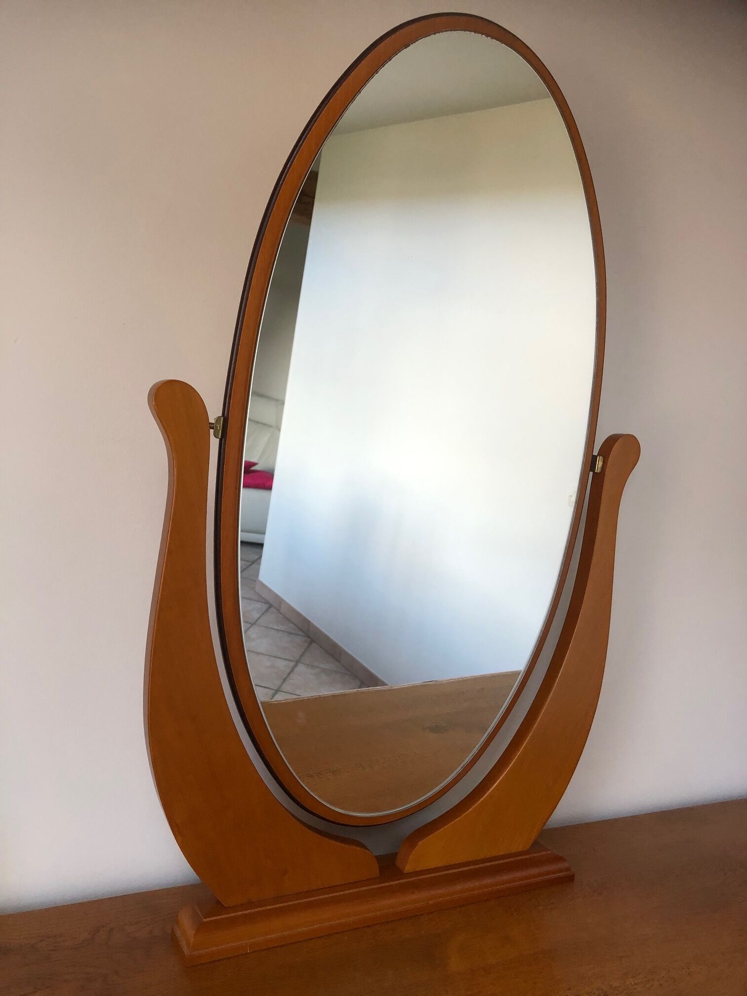 Wooden psyche mirror, 92x59 cm