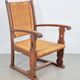 Modern Dutch Brutalist Armchair in Rush and Oak, 1950s