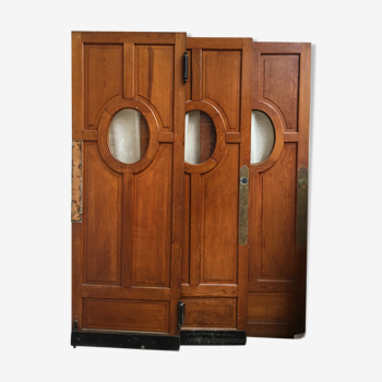 3 identical oak ancient doors