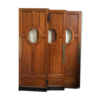 3 identical oak ancient doors