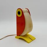 Playful 1970s Italian Toucan Light in Red and Yellow by Enea Ferrari