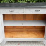 Superbe buffet parisien art déco gris patiné et noir