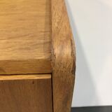 60s oak storage cabinet