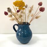 Pichet vase en grès bleu des Manufactures Normand