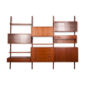 Mid century danish teak modular wall unit, 1960s