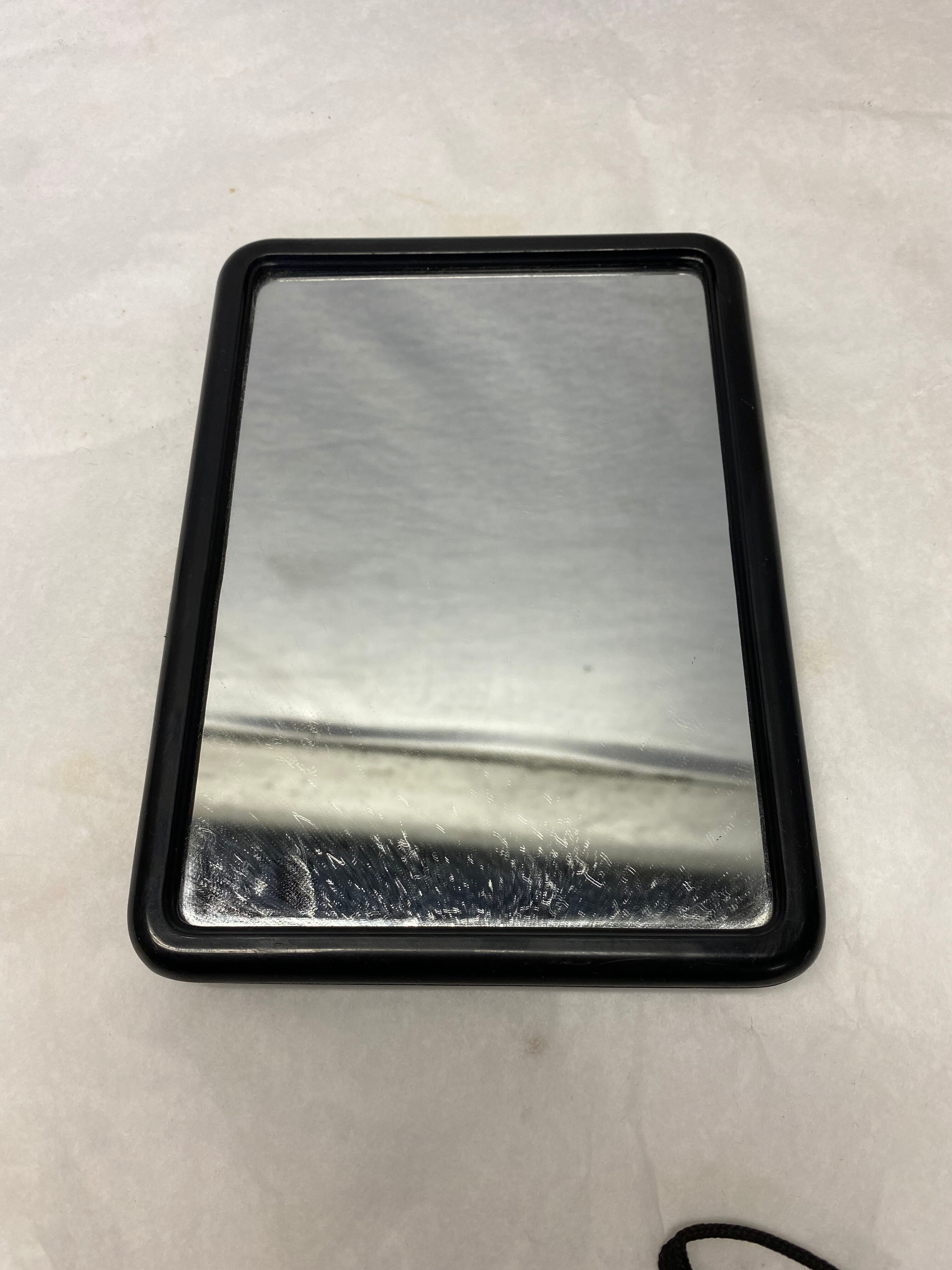 Miroir de barbier vintage bakélite noire