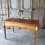 Directoire style flat desk circa 1960 in light cherry wood.
