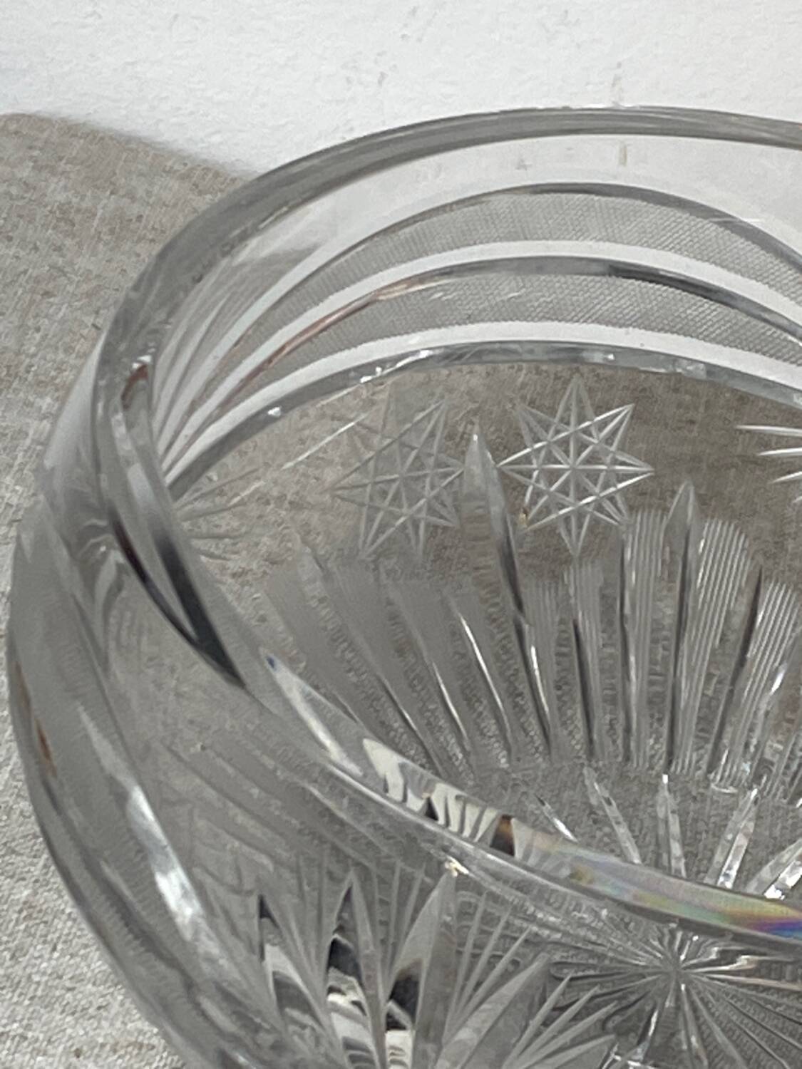 Cut crystal salad bowl
