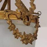 Antique French Louis XVI Style Glass and Bronze Pendant Lamp c. 1900