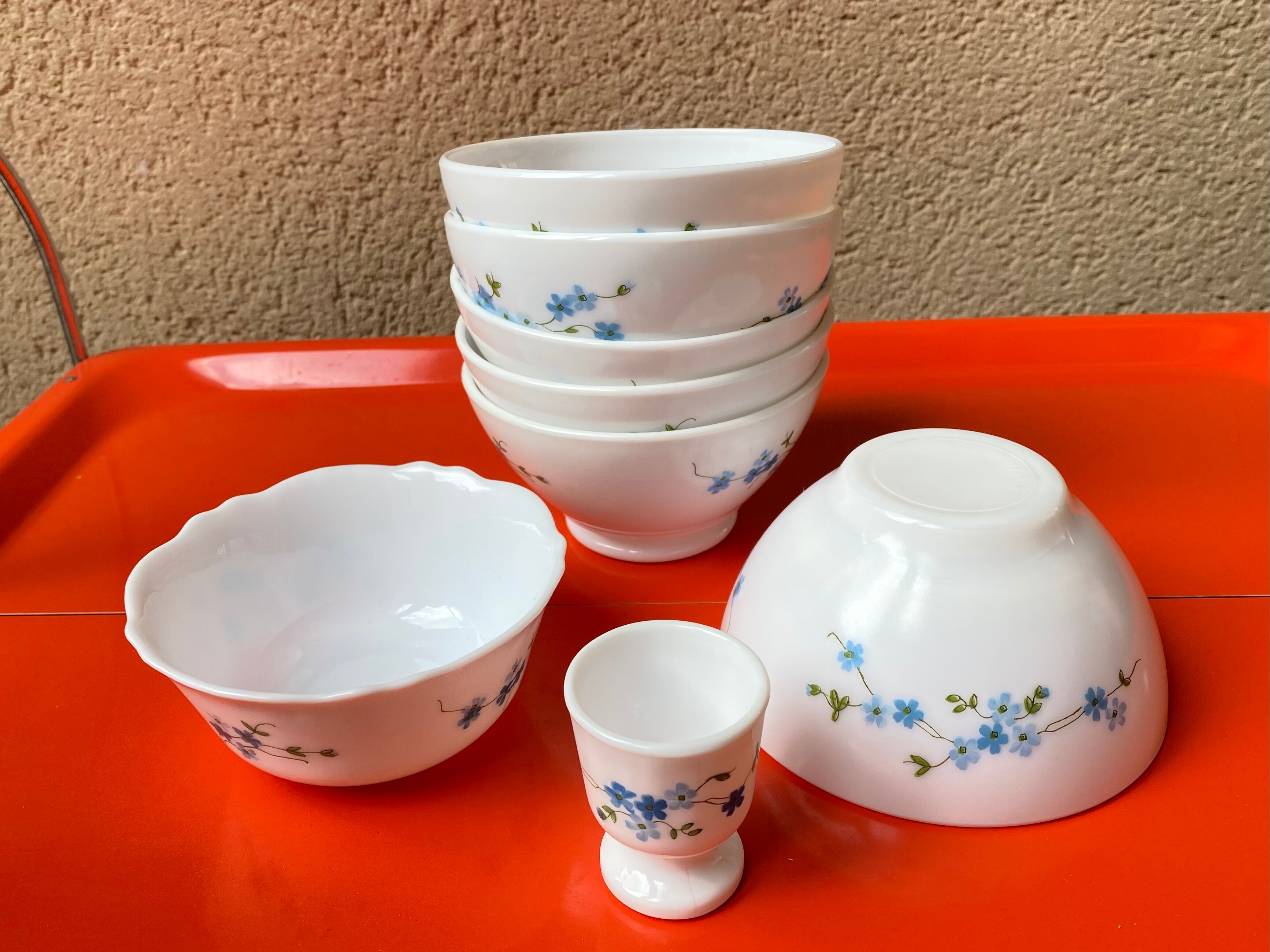 Lot Ramekin Bowls Arcopal France vintage 70s