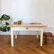 Yellow solid wood coffee table
