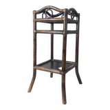 Vintage rattan saddle side table