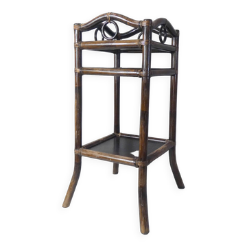 Vintage rattan saddle side table
