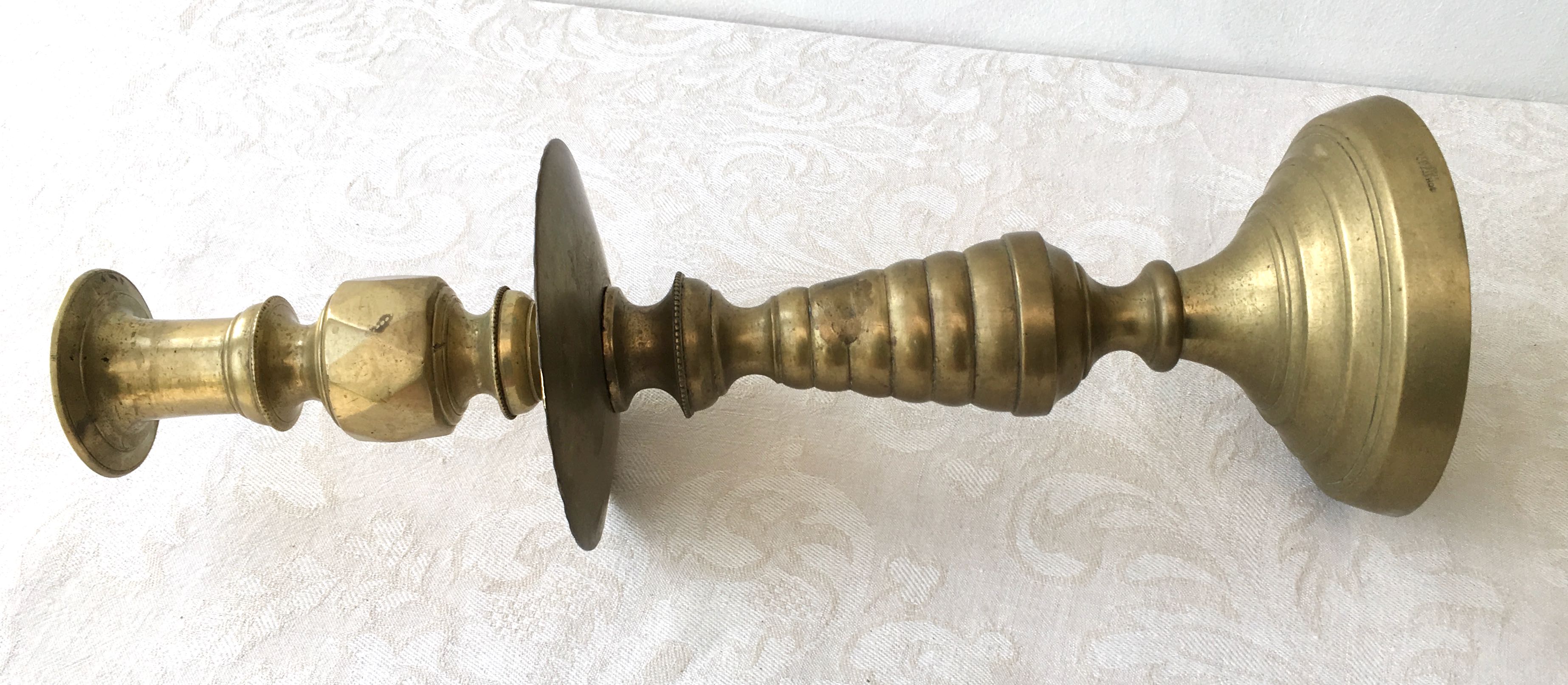 Art deco brass candle holder