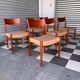 Set of 6 Fristho chairs in teak and rope.